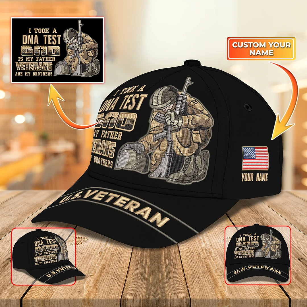 Embroidery Cap - God Is My Father Veteran Are My Brothers Cap Custom Classic Embroidery