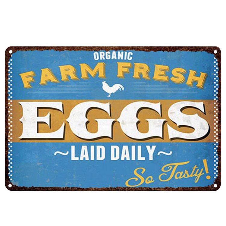 Fresh Eggs - Vintage Tin Signs/Wooden Signs - 7.9x11.8in & 11.8x15.7in
