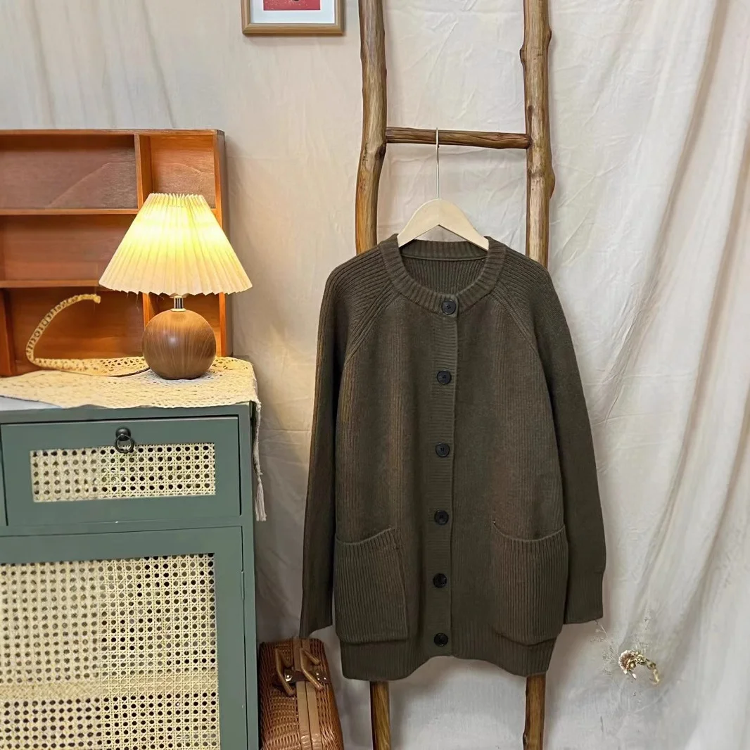 Chicfifth Sweater Women Winter Long Sleeve High Quality Autumn Vintage Top Knitted Cardigan