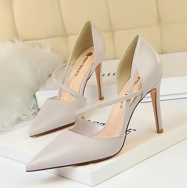 2019 New Summer Luxury Woman Fetish Yellow High Heels Female Classic Strap Blue Sandals Pink Pumps Lady Sexy Shoes 830-1