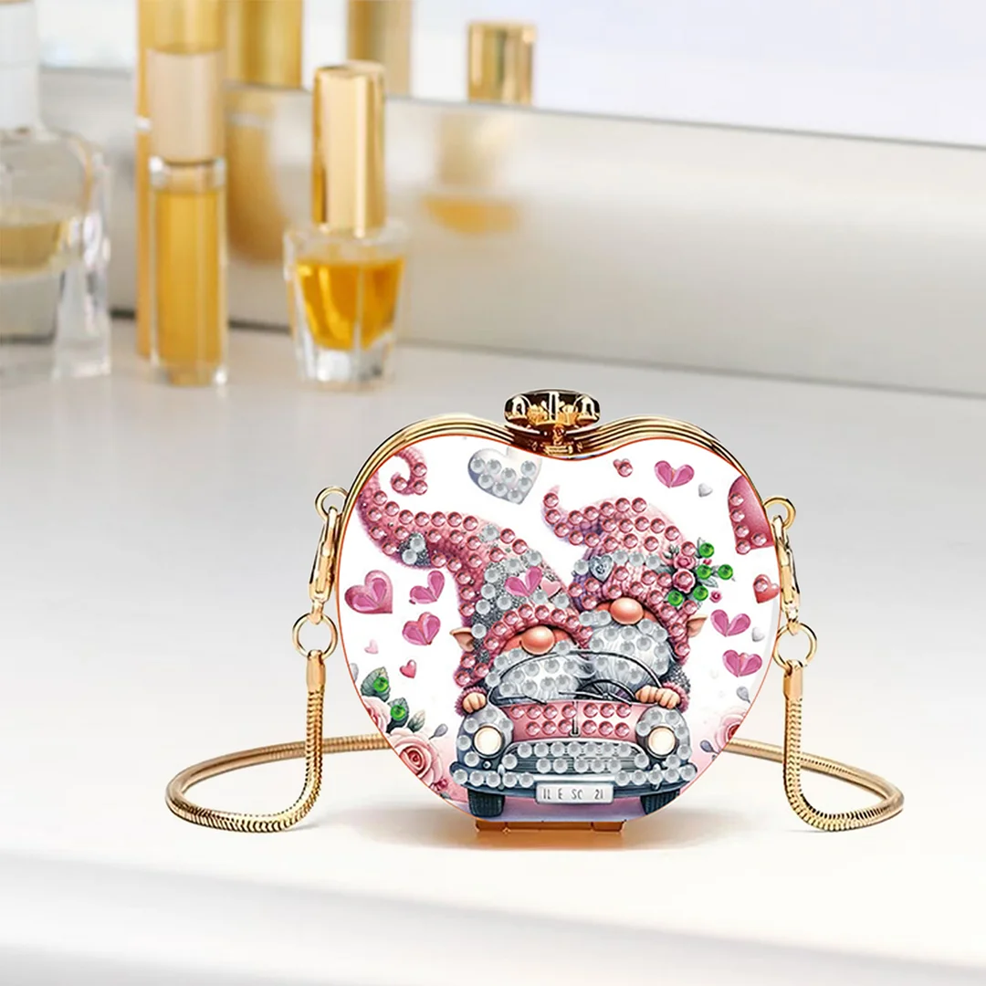 Two Goblins DIY Acrylic Love Art Diamond Painting Coin Purse w/ Chain for Women