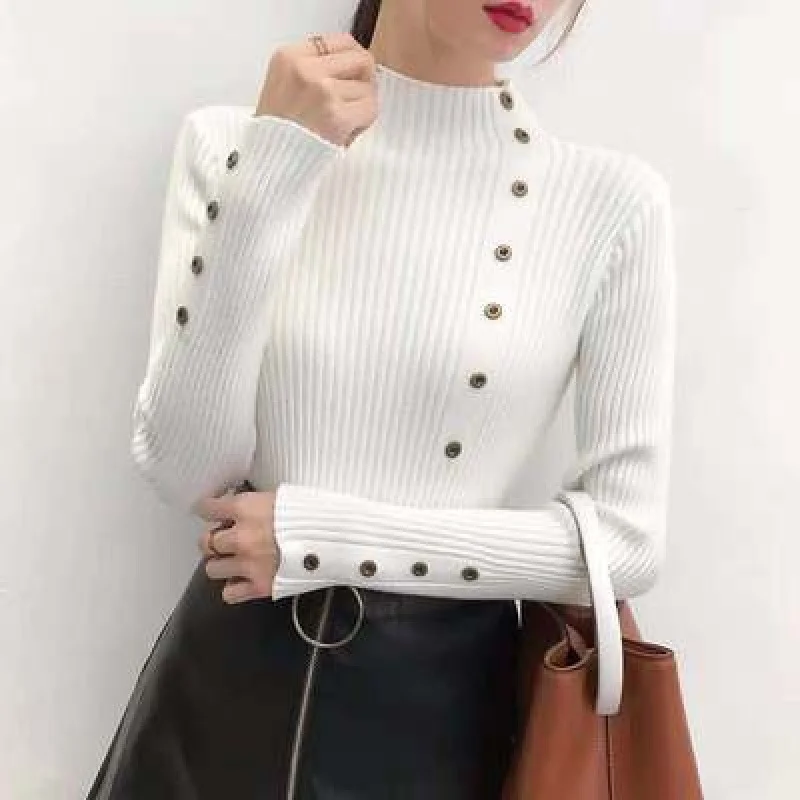 Uveng Uveng Sweater Women's Autumn And Winter New Knitted Shirt Thick Long Sleeves To Put On The Bottom Shirt