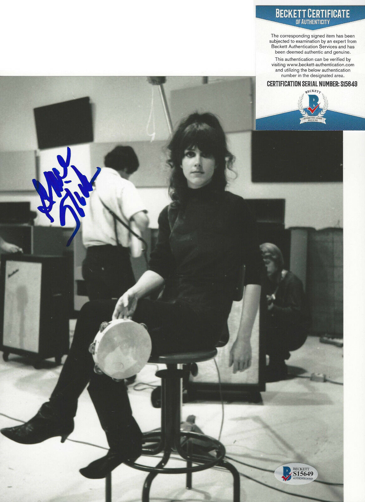 SINGER GRACE SLICK of JEFFERSON AIRPLANE SIGNED 8x10 Photo Poster painting 3 BECKETT BAS COA