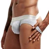 Men's Modal Low Waist Open Hips Underwear Sexy Jockstrap Pure Color Thong