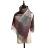 Autumn Winter Plaid Tassels Women's Shawl Scarf