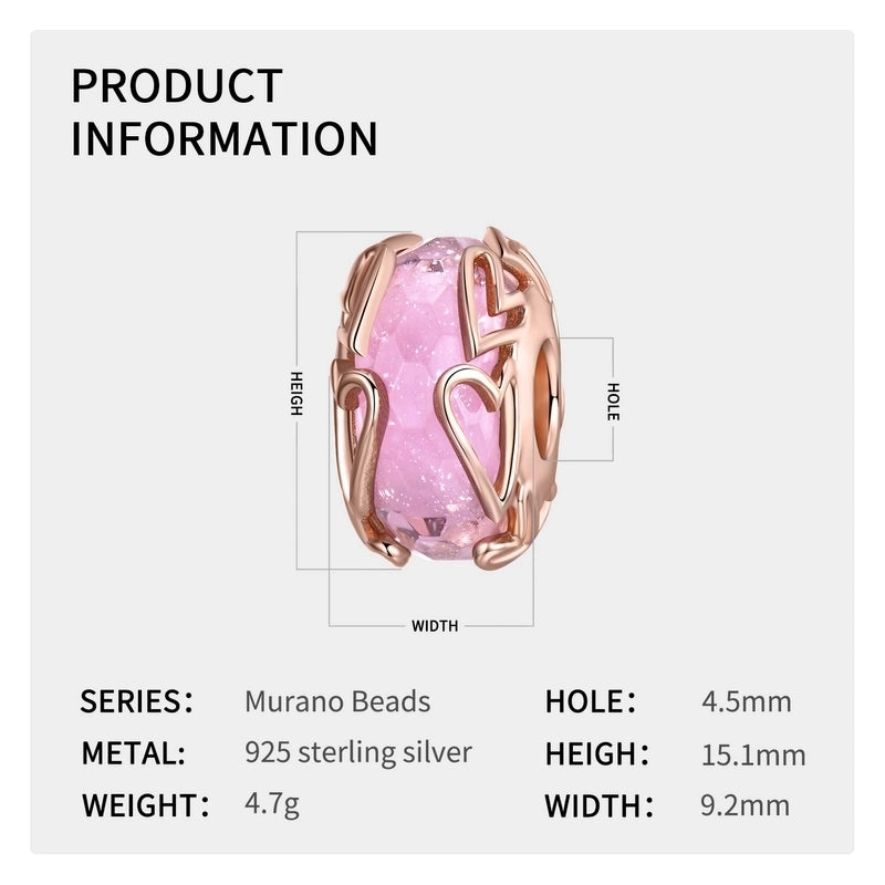 1 Piece 925 Sterling Silver Glass Glass Heart Shape Jewelry Accessories