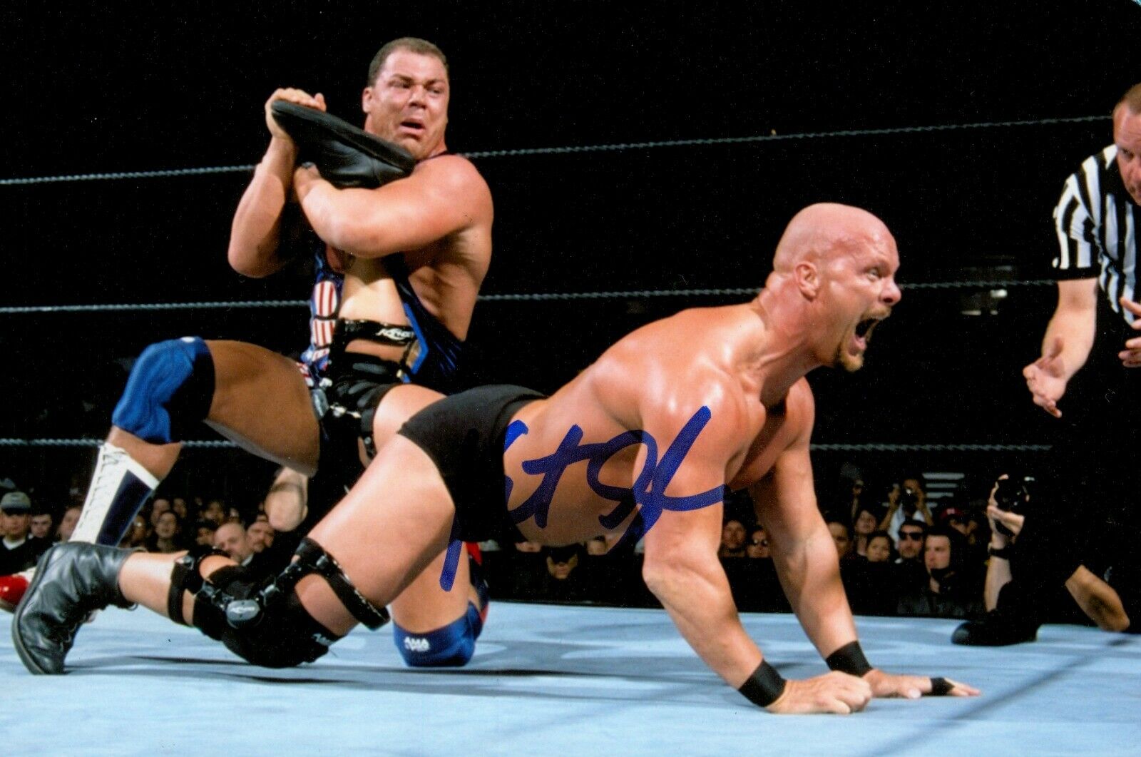 Kurt Angle Hand Signed 6x4 Photo Poster painting WWE RAW Royal Rumble Wrestling Autograph + COA