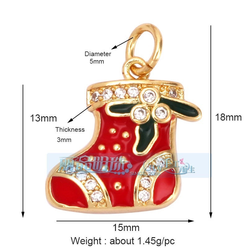 1 Piece Copper Geometric Heart Shape Snowflake Pendant Jewelry Accessories