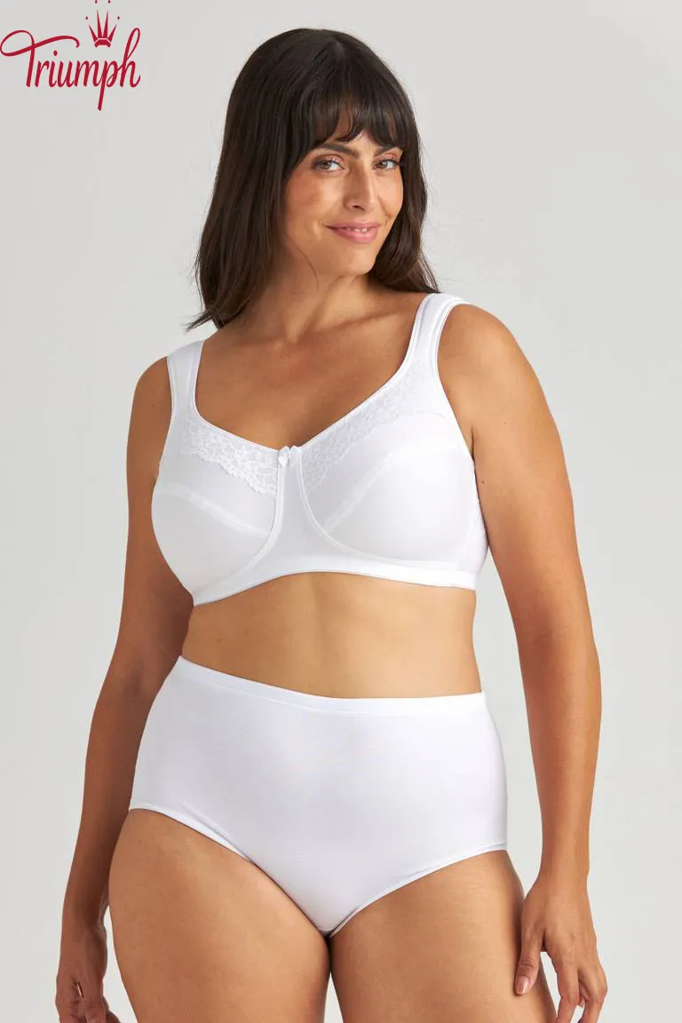 Triumph - (3 pe&ccedil;as) Soutien de algod&atilde;o sem arma&ccedil;&atilde;o, ajustado ao corpo