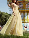 Yellow Color Deep V-Neck Wedding Maxi Dress