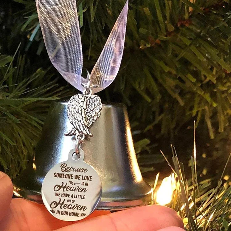 " Because someone we love is in heaven" Bell Christmas Memorial Ornament Gifts For Family