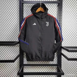 24/25 Juventus Black Windbreaker 1:1 Thai Quality