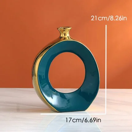 Creativity Ceramics Golden Cutout Vase Home Desktop Decoration Handicrafts Flower Arrangement Hydroponics Modern Flower Vase