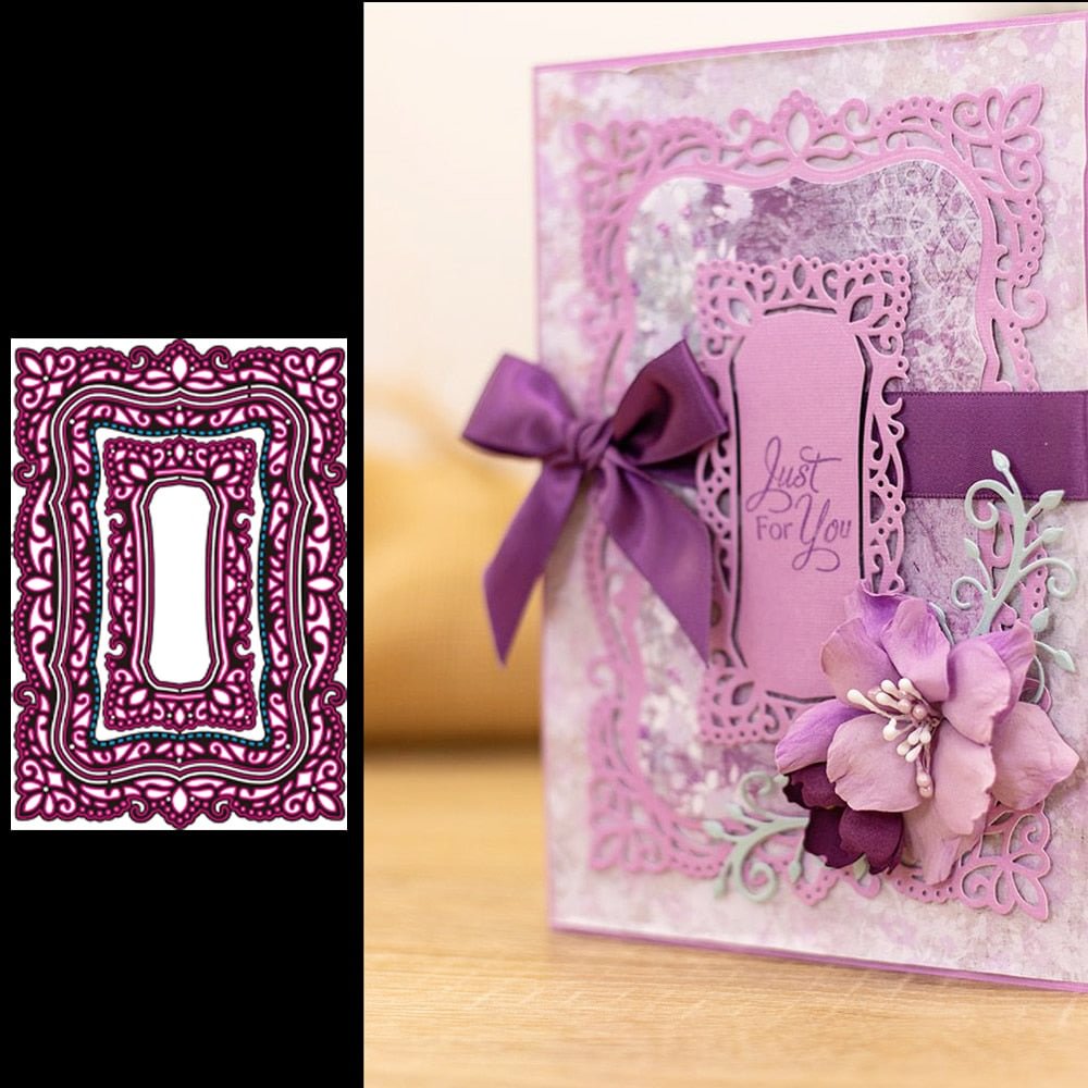 Craft metal cutting dies cut die mold Lace rectangular frame Scrapbook paper craft knife mould blade punch stencils dies
