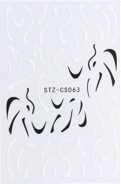 3D Swirl Lines Nail Sticker Geometry Irregular Whirling Wave Cow Print Decal on Nails Art Charms Manicure Slider Tip Accessories-Nail Inspo