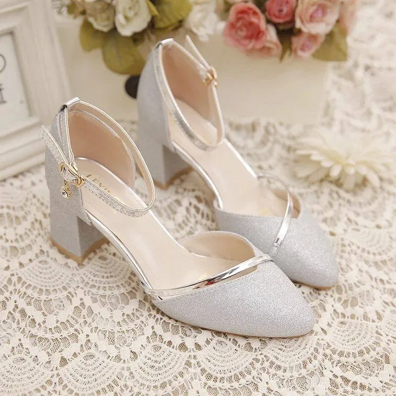 Breakj Breakj Shoes 2025 New Baotou Sandals Women's Summer Thick And Summer With Summer Bridesmaids High Heels Heels