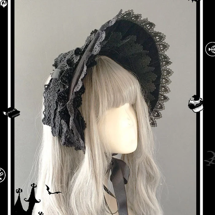 Lolita Retro Lace Trimming Half-head Bonnet SP17622