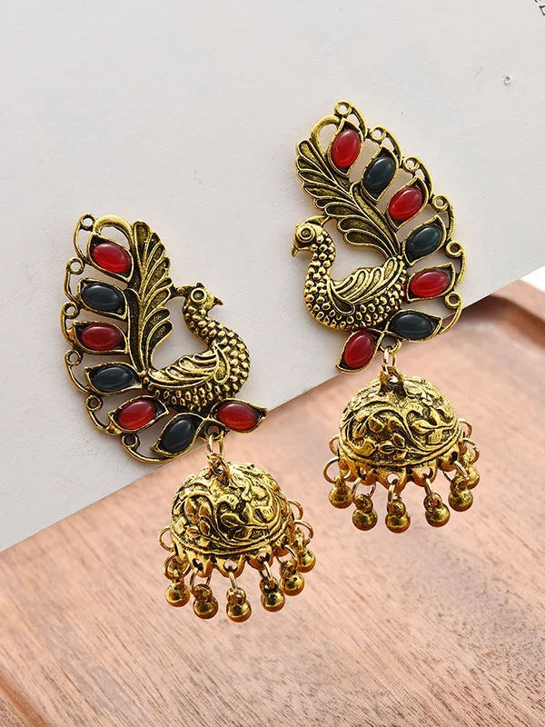 Original National Beads Phoenix Shape Earrings
