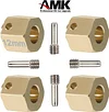 AMK 4pcs Brass Extended Wheel TRX4 Brass 6mm Wheel Hex Extended Adapter for RC Crawler TRX4 TRX-4 1/10 RC Hex Wheel Hubs Adapters (4pcs 6mm Wheel Hubs Adapters)