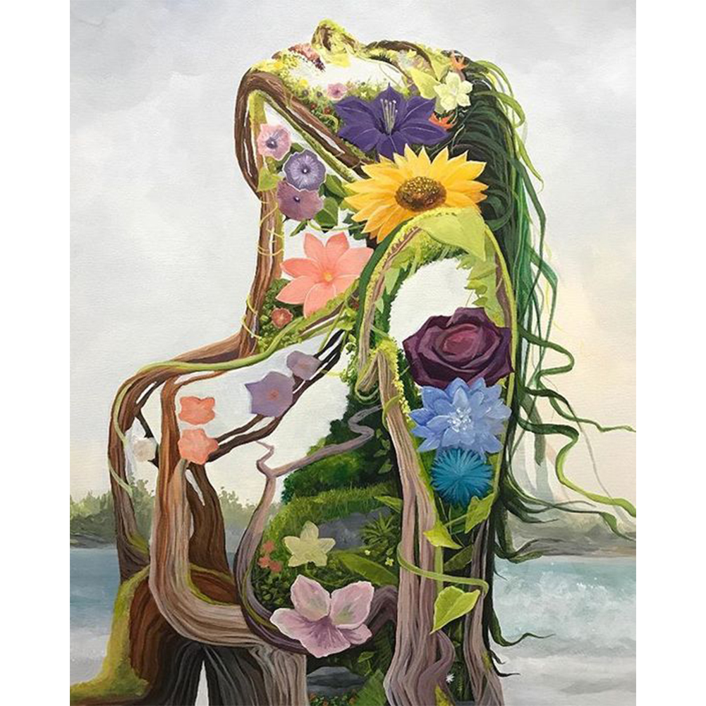 

30*40CM - Round Drill Diamond Painting - Forest Goddess, 501 Original