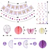 Birthday Decorations, Happy Birthday Banner with Birthday Balloons, Honeycomb Balls, Hanging Swirls, Circle Dots Garland, Happy Birthday Party Decorations for Women Men Boys Girls (Purple)