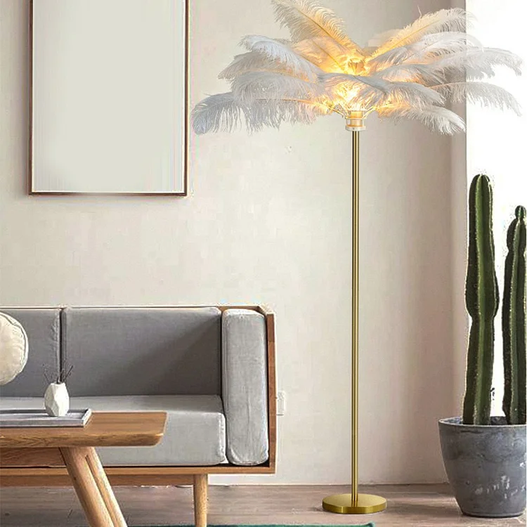 Nordic Vertical Feathers LED Simple Luxurious Delicate Elegant Design Floor Lamp - Appledas
