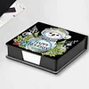 Diamond Painting Snowman Leather Notecard Box Gem Art Sticky Note Holder