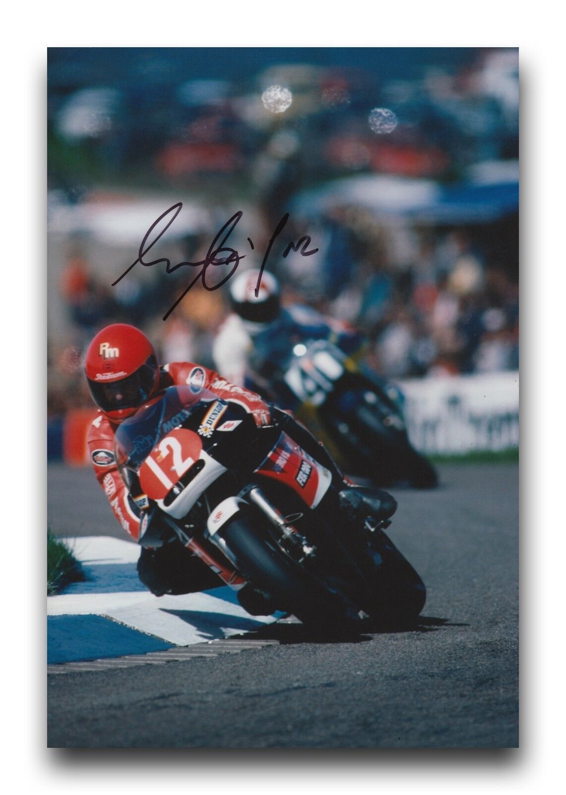 GRAEME CROSBY HAND SIGNED 12X8 Photo Poster painting SUZUKI, YAMAHA, HONDA - MOTOGP AUTOGRAPH 5.