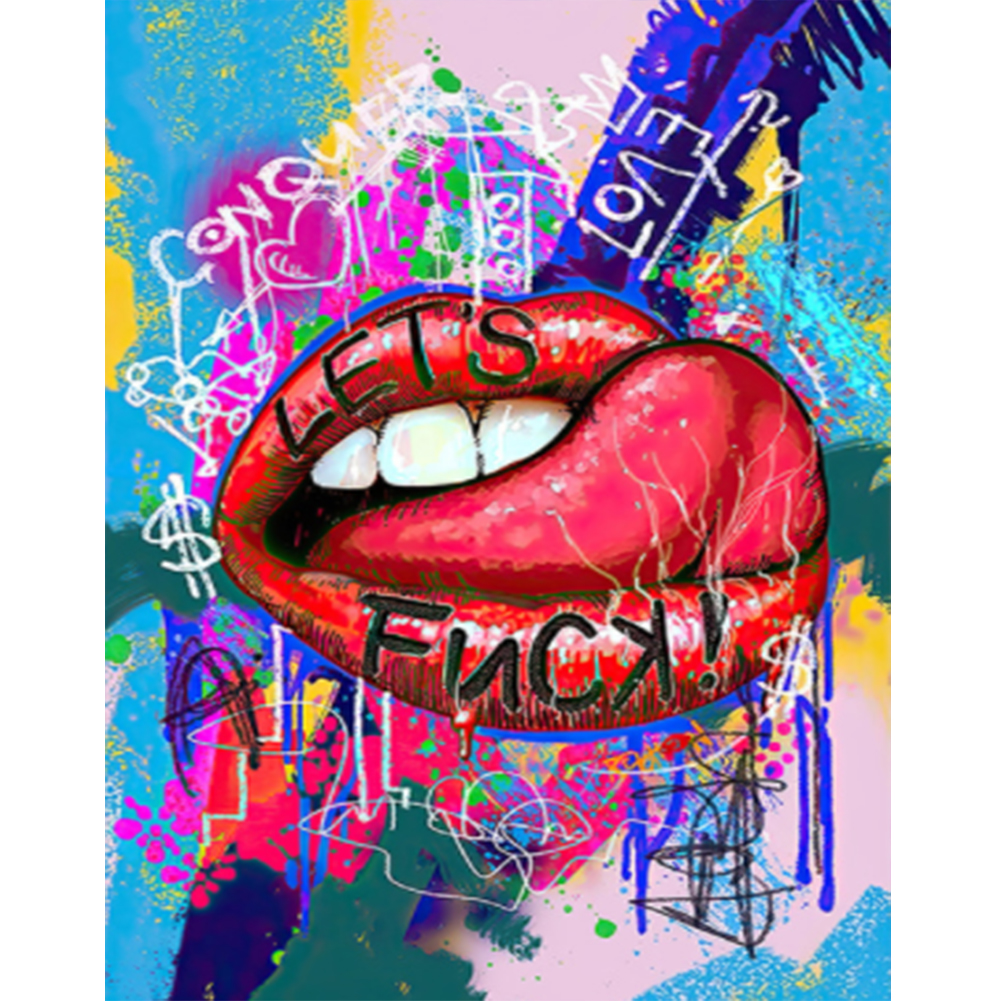 

Graffiti Red Lips - Round Drill Diamond Painting - 30*40CM, 501 Original