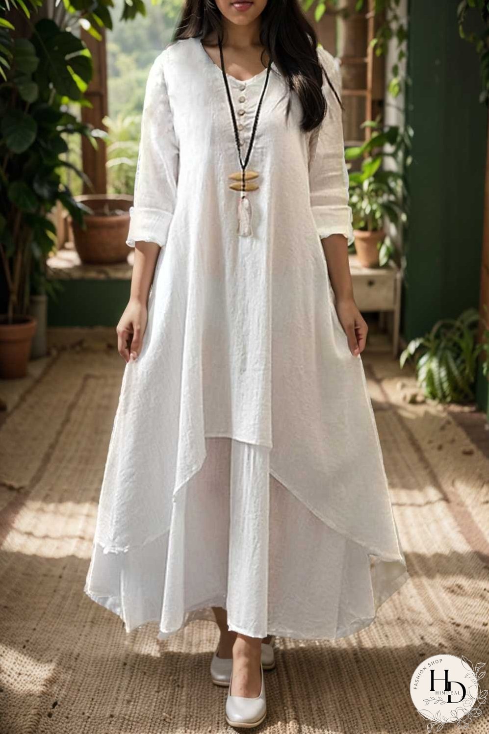 women s plus size casual dress swing dress solid color long dress maxi dress long sleeve button two piece v neck