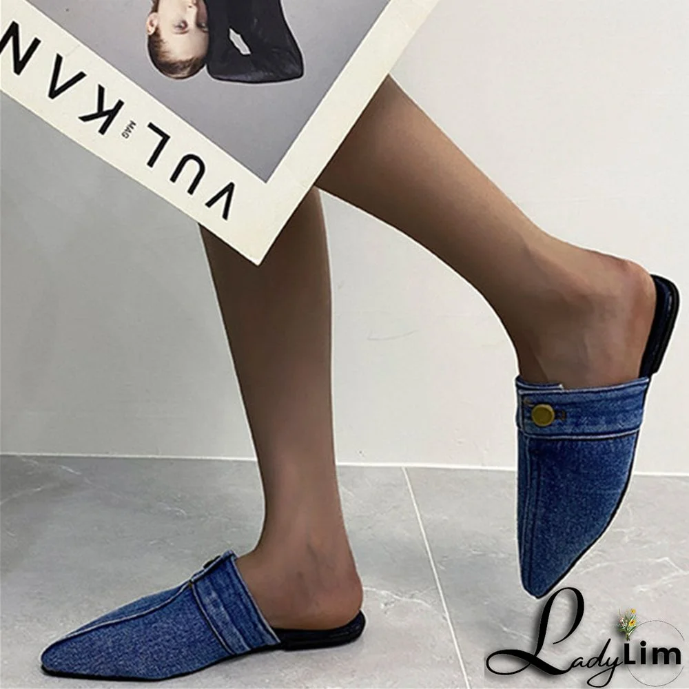 Deep Blue Fashion Casual Patchwork Pointed Comfortable Shoes