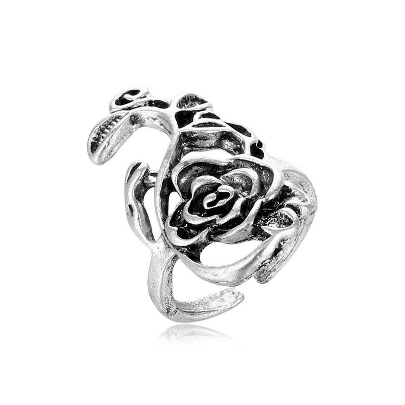 1 Piece Hip-hop Cross Skull Dragon Alloy Plating Inlay Rhinestones Unisex Open Ring