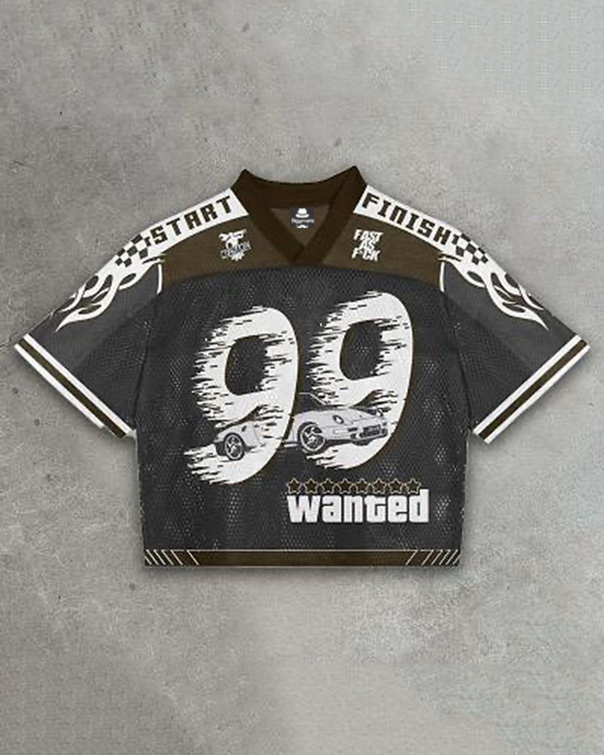 Plus Size Men's Art 99 Mesh Jersey T-Shirt-Grey