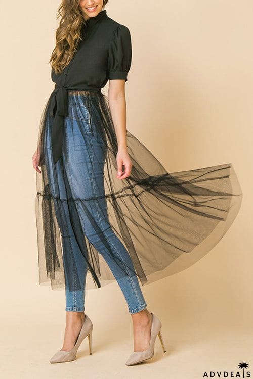 Showing Off A Little Shirt Cover Dress