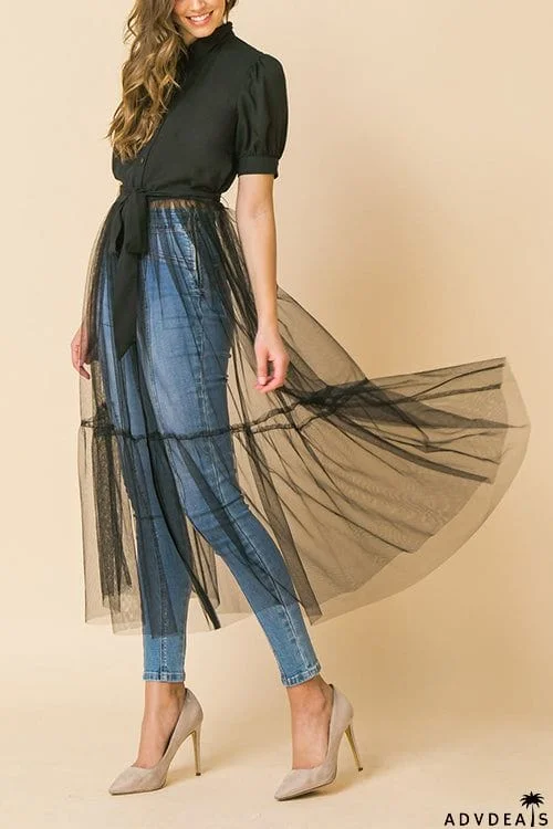 Showing Off A Little Shirt Cover Dress