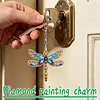1PC, porte-cl&eacute;s en diamant libelluline 3D DIY avec boucle homard, porte-cl&eacute;s en diamant double face avec cha&icirc;ne de ressort, cristal en tistras, mosa&iuml;que de diamants, cadeau unique fait main