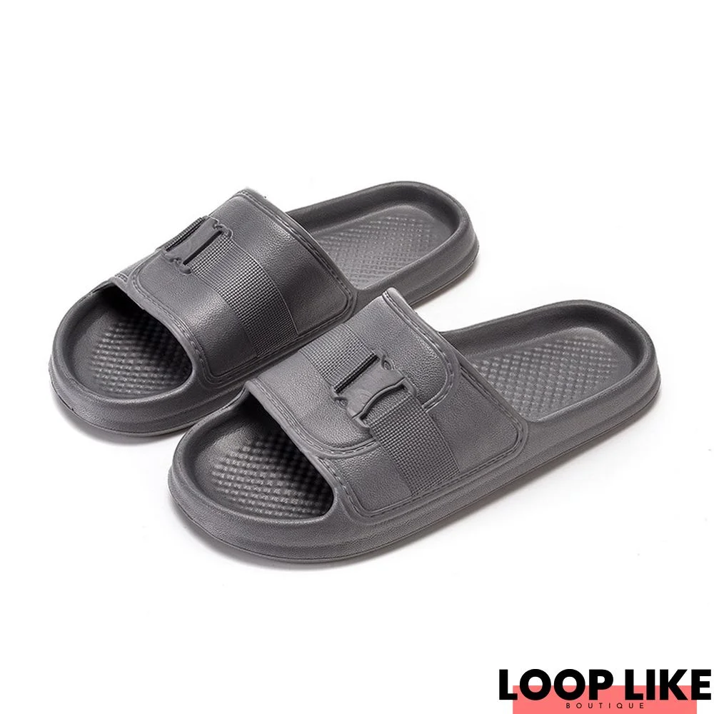 Women Summer Home Slippers Fashion Soft Black White Flat Flip Flops Shoes Non-Slip Bathroom Slides Couples Indoor Male Slippers