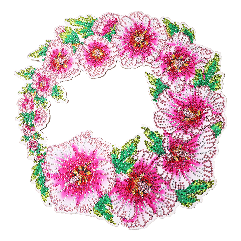 Flower Crystal Wreath - 5D DIY Craft Pendant - 30*30CM, 501 Original