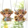 2Pcs DIY Sunflower Calf-Diamond Painting Pendant（Single-Sided)