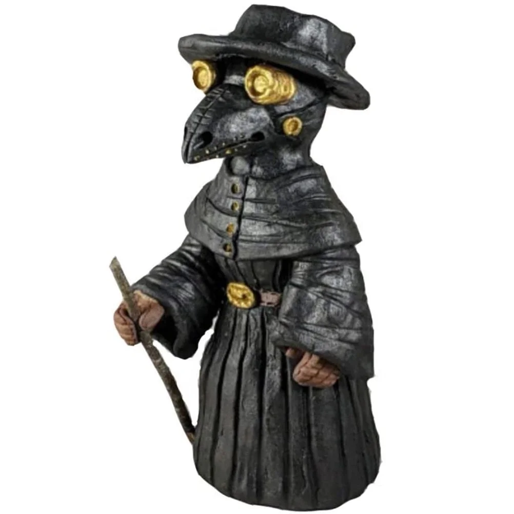 17cm Plague Doctor Doll Incense Burner Cone Burner Resin Ornament For Home Office Handicraft Decoration Statues Et Sculptures