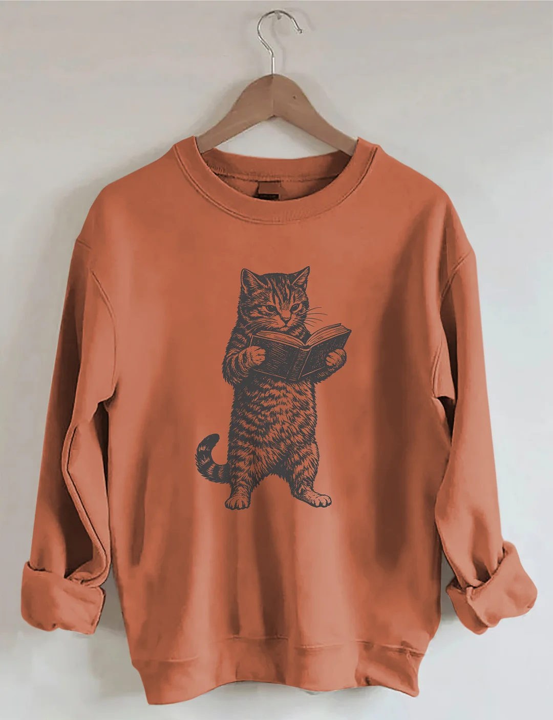 Cat Reading Book Lover Sweatshirt
