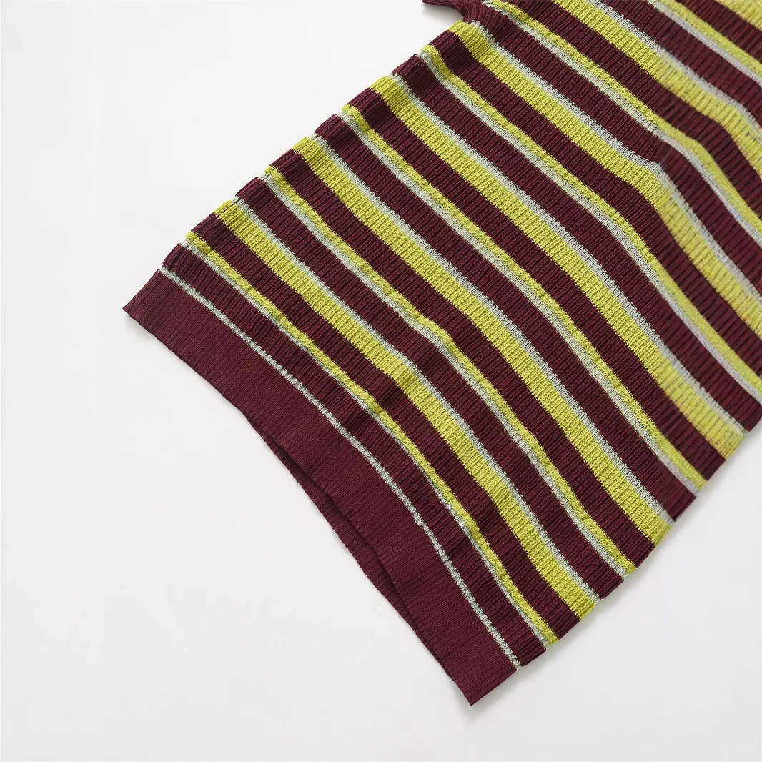 Nigikala Nigikala Euro 2025 New Fashion Women's Striped POLO Collar Short-Sleeved Top 9588032