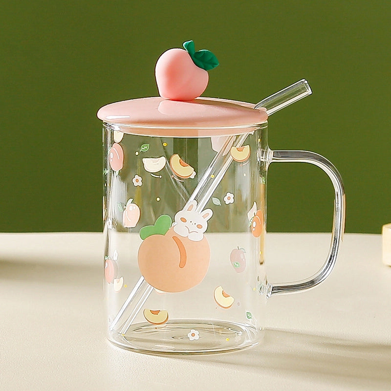 Casual Flower Glass Water Bottles 1 Piece