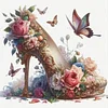 High Heels And Flowers-11CT Stamped Cross Stitch 40*40cm/15.75*15.75in