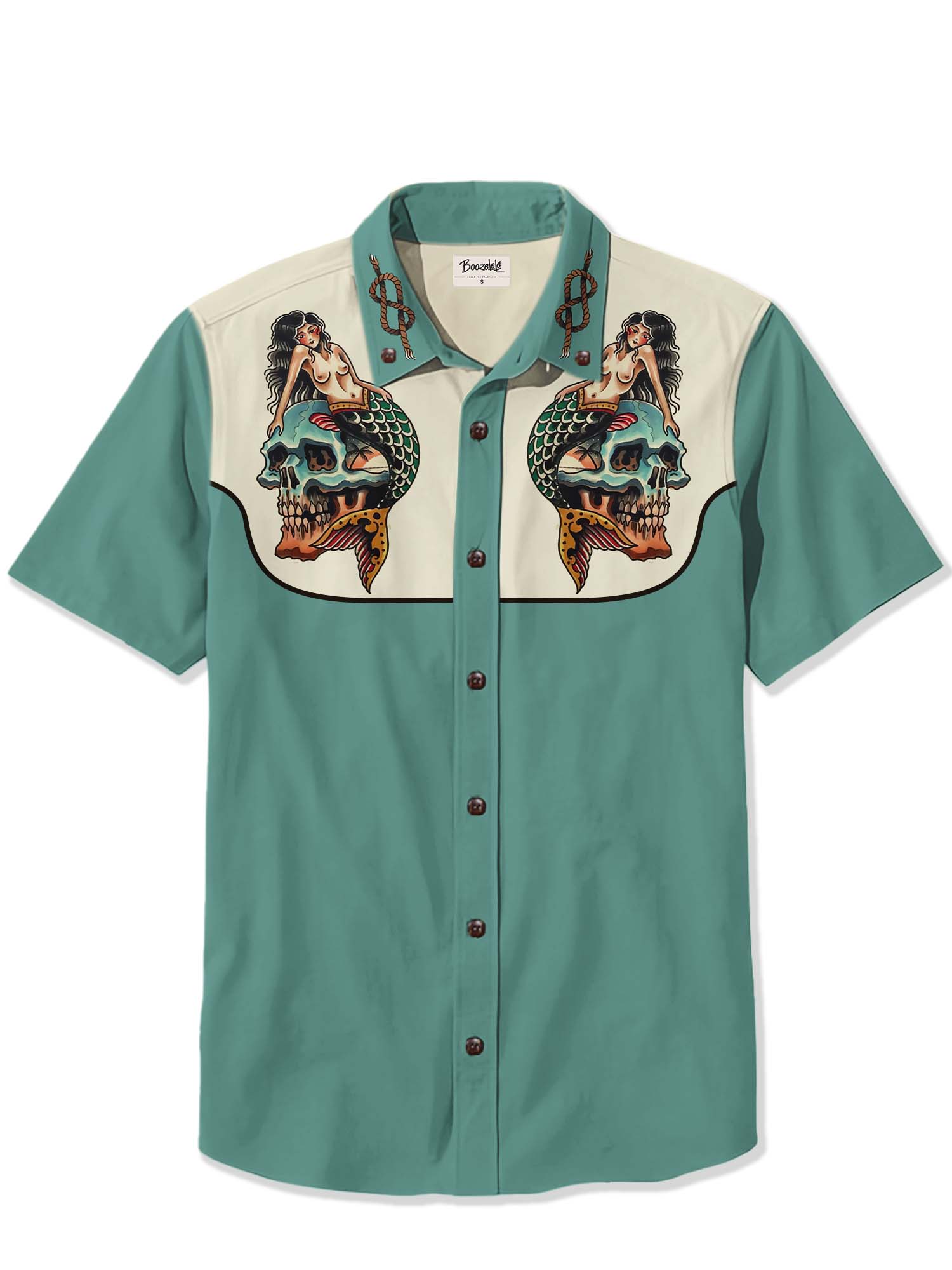 Skull And Mermaid - 100% Cotton Shirt
