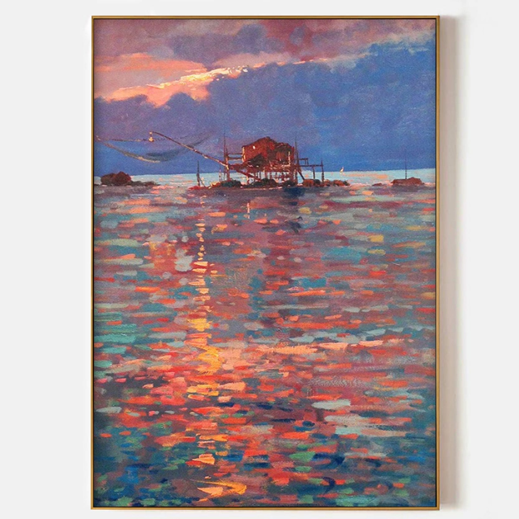 Arabelart Sunset Over the Sea Wall Art - Landscape oil Paintings AR662