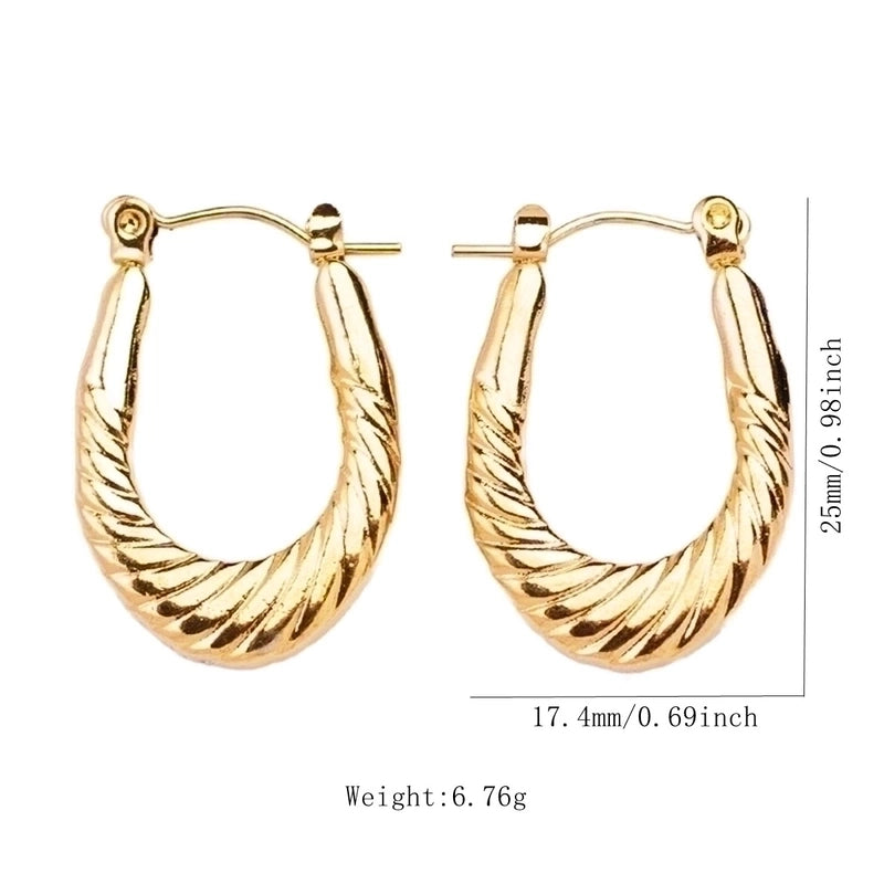 1 Pair Vintage Style U Shape Geometric Heart Shape Plating 304 Stainless Steel None 18K Gold Plated Hoop Earrings