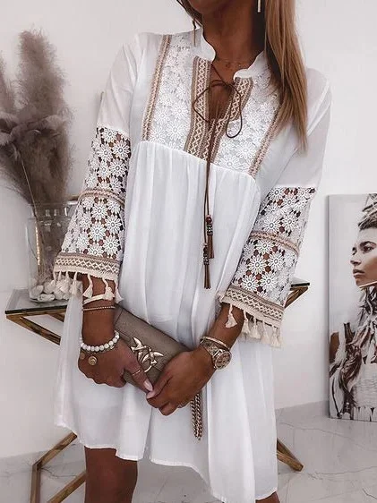 Fashion Lace Patchwork Dress