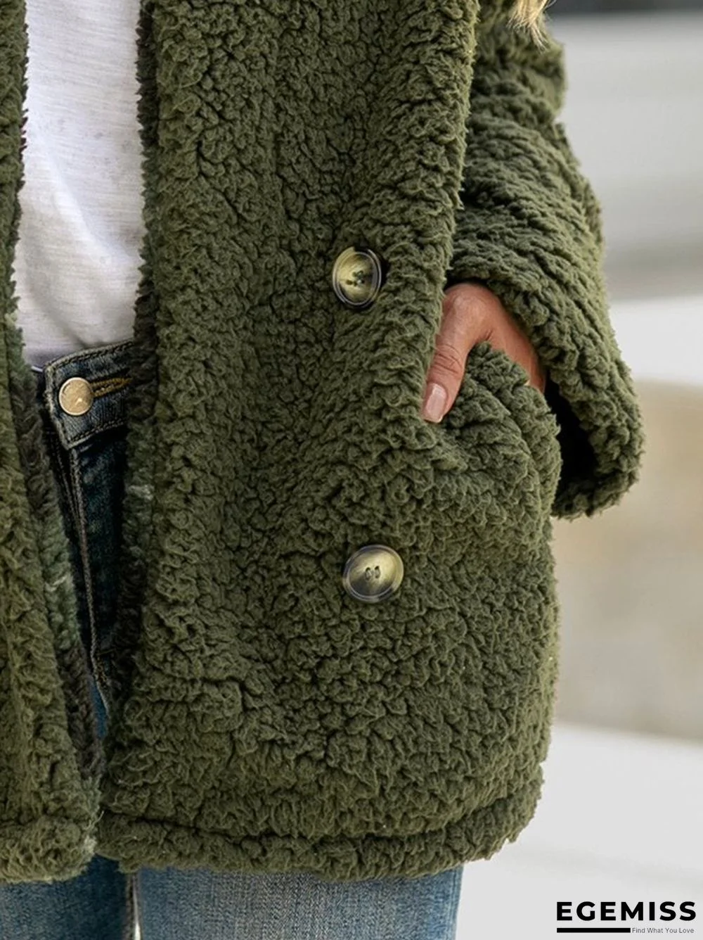 Casual Long Sleeve Faux Fur Outerwear | EGEMISS