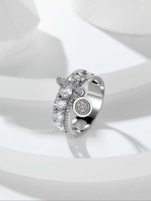 Fashion Geometric Copper Inlay Zircon Rings 1 Piece